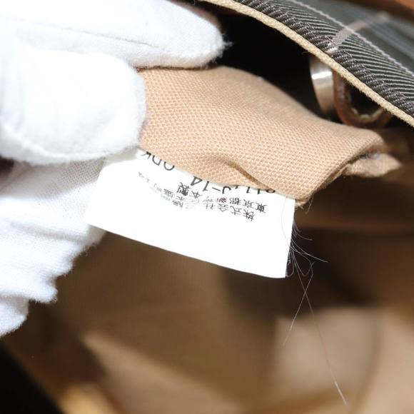 BURBERRY Nova Check Blue Label Tote Bag Nylon Brown Auth bs15120 - Picture 12 of 16